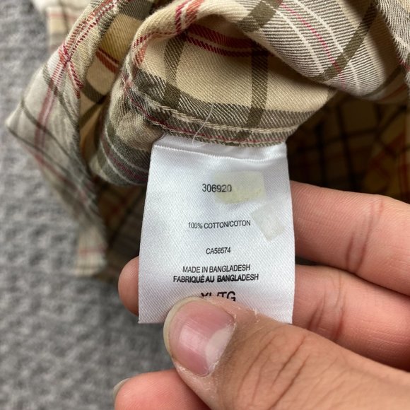 Boston Traders Shirt Men Extra Large XL Brown Red Plaid Button Up Casual Flannel - Picture 7 of 10
